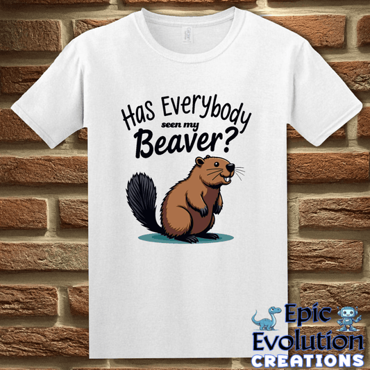 T-Shirt S / White Funny Beaver Adult Humor Shirt Epic Evolution Creations