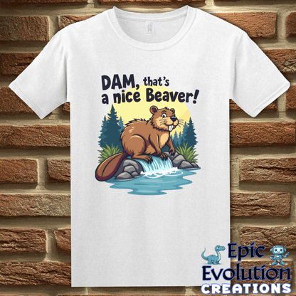 T-Shirt S / White Funny Beaver Graphic Shirt Epic Evolution Creations