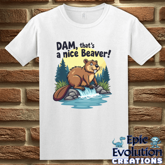 T-Shirt S / White Funny Beaver Graphic Shirt Epic Evolution Creations