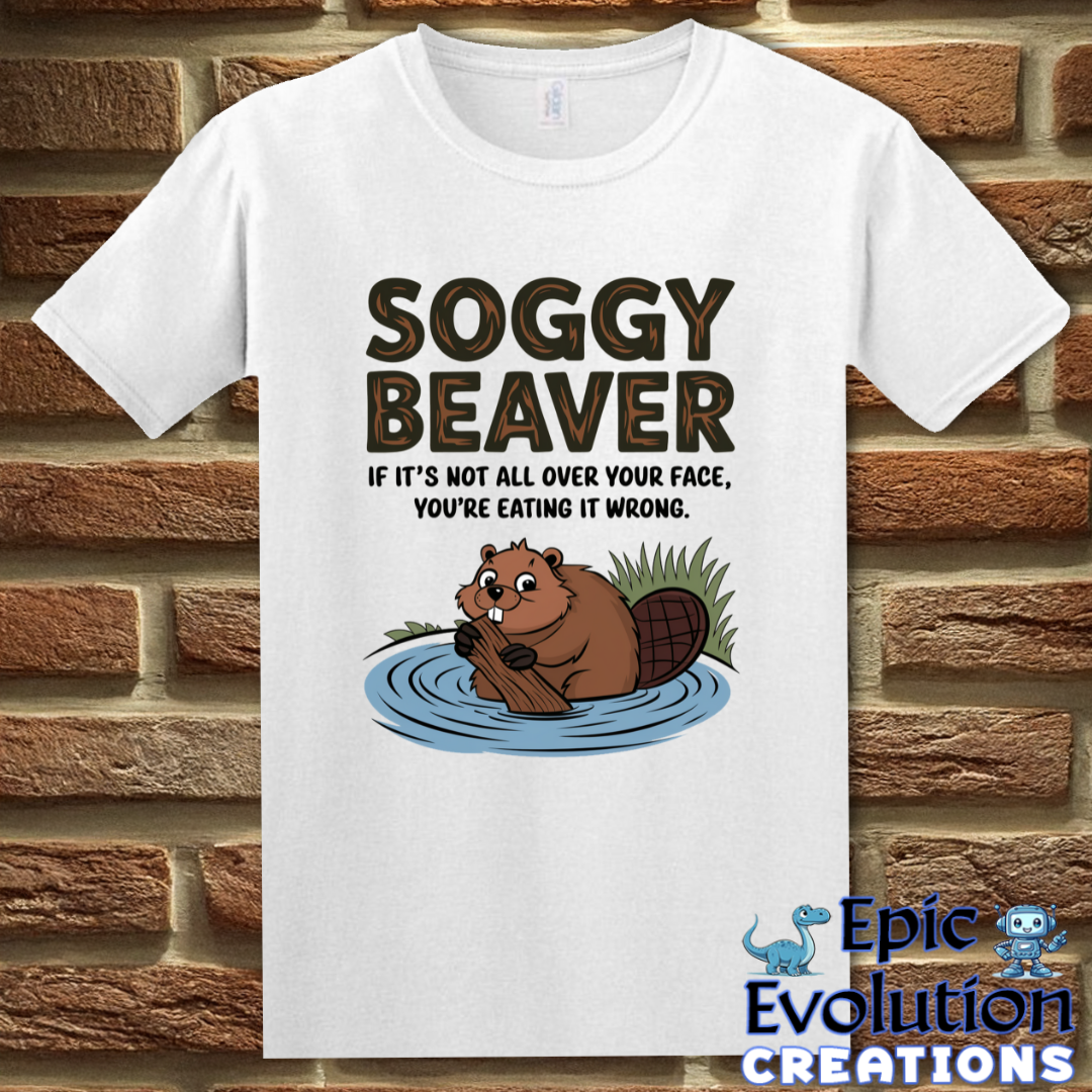 T-Shirt S / White Funny Beaver Graphic T-Shirt Epic Evolution Creations