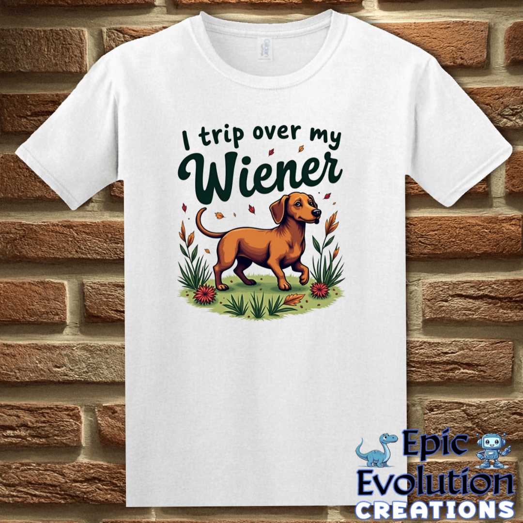 T-Shirt S / White Funny Wiener Graphic T-Shirt Epic Evolution Creations