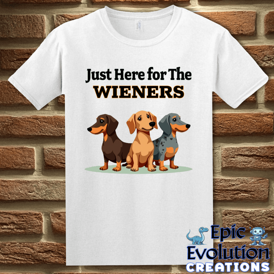 T-Shirt S / White Funny Wiener T Shirt Epic Evolution Creations