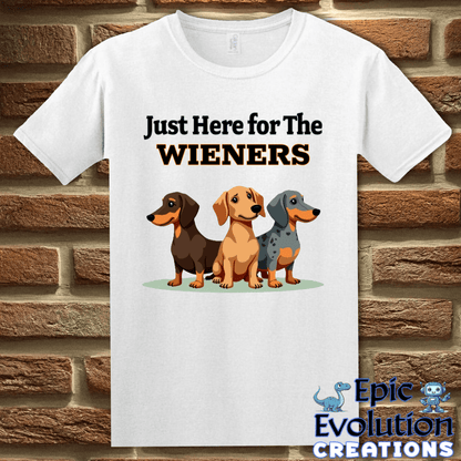 T-Shirt S / White Funny Wiener T Shirt Epic Evolution Creations