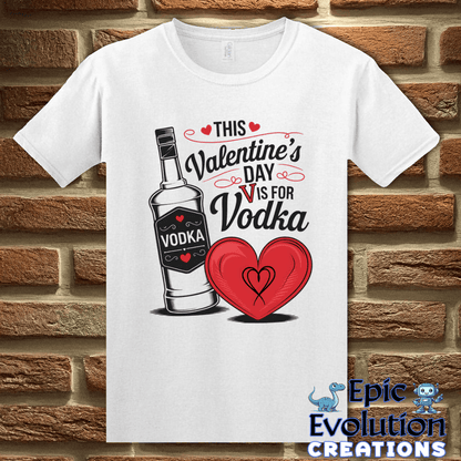 T-Shirt S / White V Is For Vodka Funny Valentine Shirt Epic Evolution Creations
