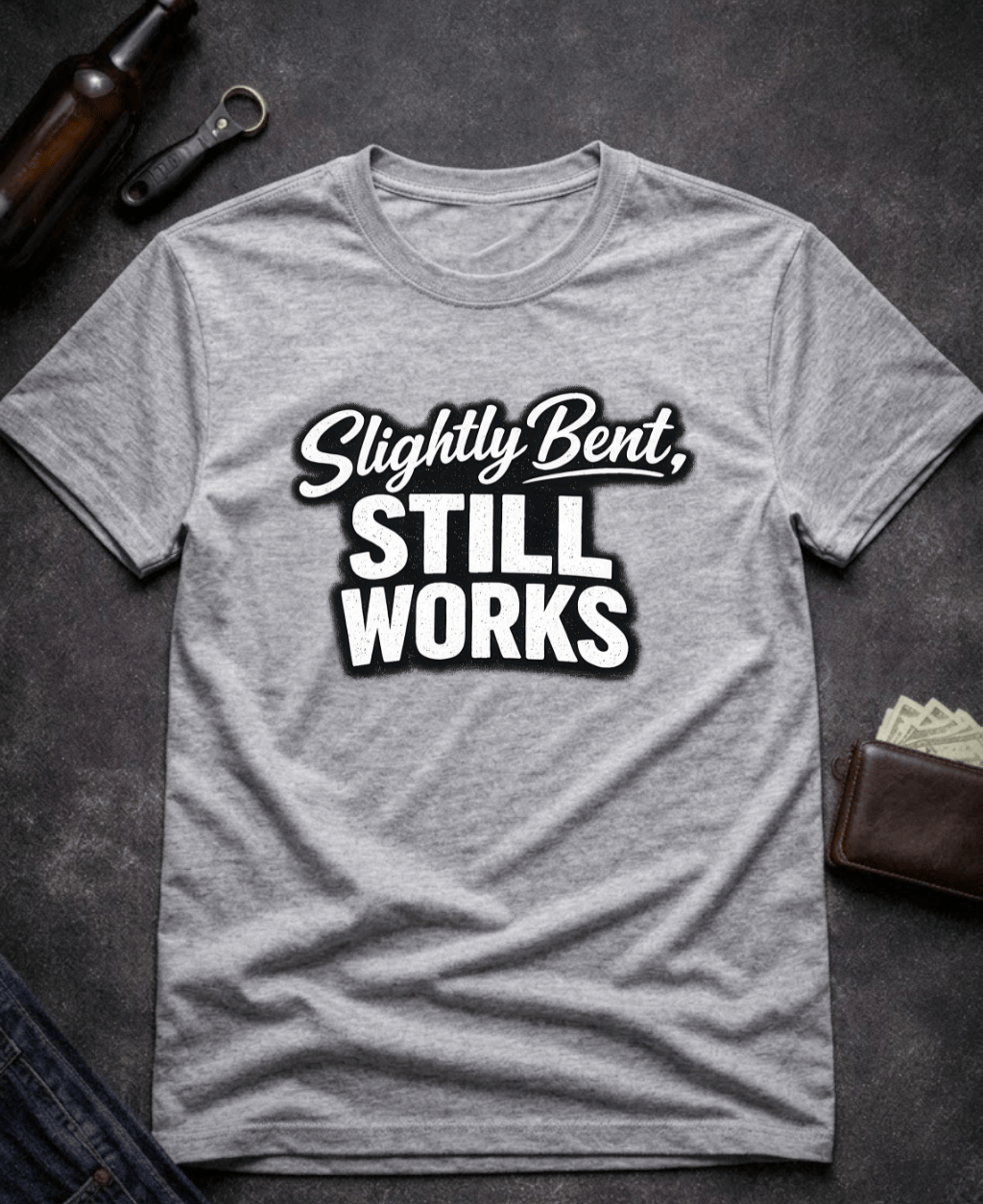 T-Shirt Sport Grey / S Slightly Bent Still Works Funny T-Shirt Epic Evolution Creations