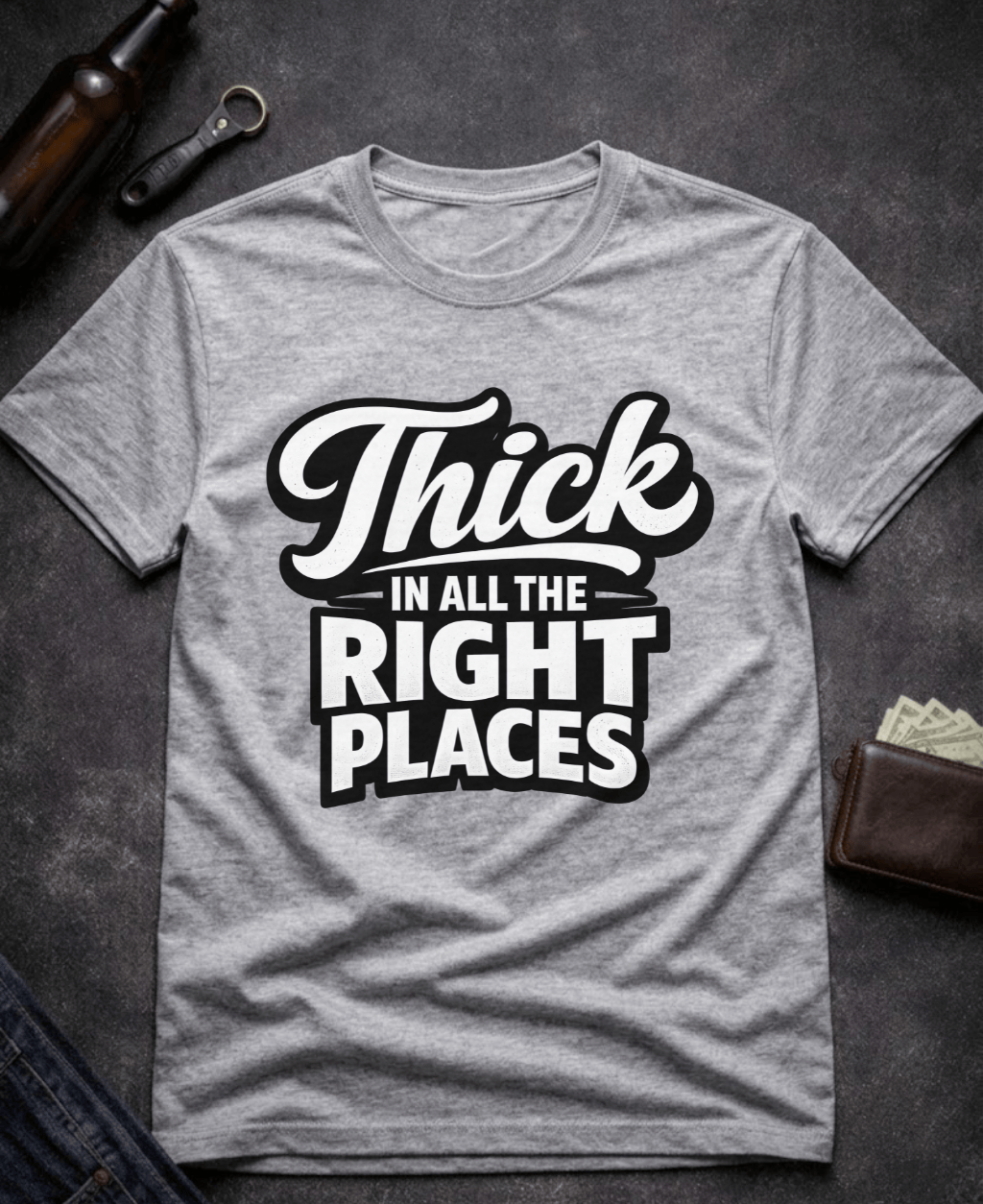 T-Shirt Sport Grey / S Thick In All The Right Places Funny T-Shirt Epic Evolution Creations