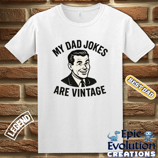 T-Shirt Vintage Dad Jokes Tee Gift for Father's Day, Vintage Humor T Shirt Gift for Dad, Retro Dad jokes shirt Gift for Dad, Funny Dad Jokes T Shirt Gift for Dad Epic Evolution Creations