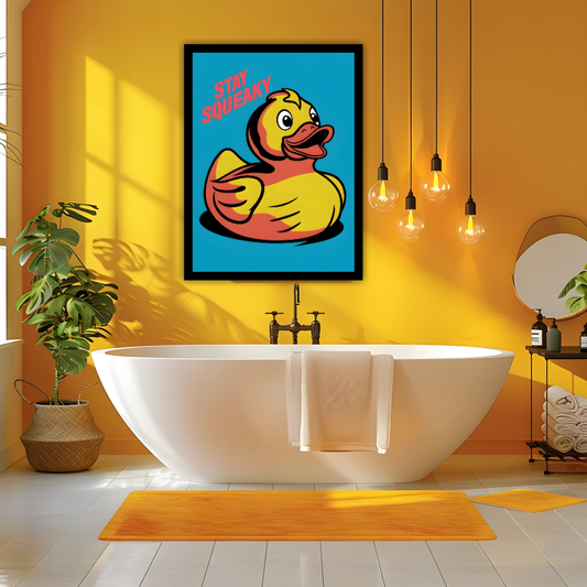Rubber Duckie Poster, Bathroom Poster, Rubber Duckie Bathroom Poster, Wall Art, Décor, Home Décor, Wall Art, Rubber Duckie Wall Art, Decor