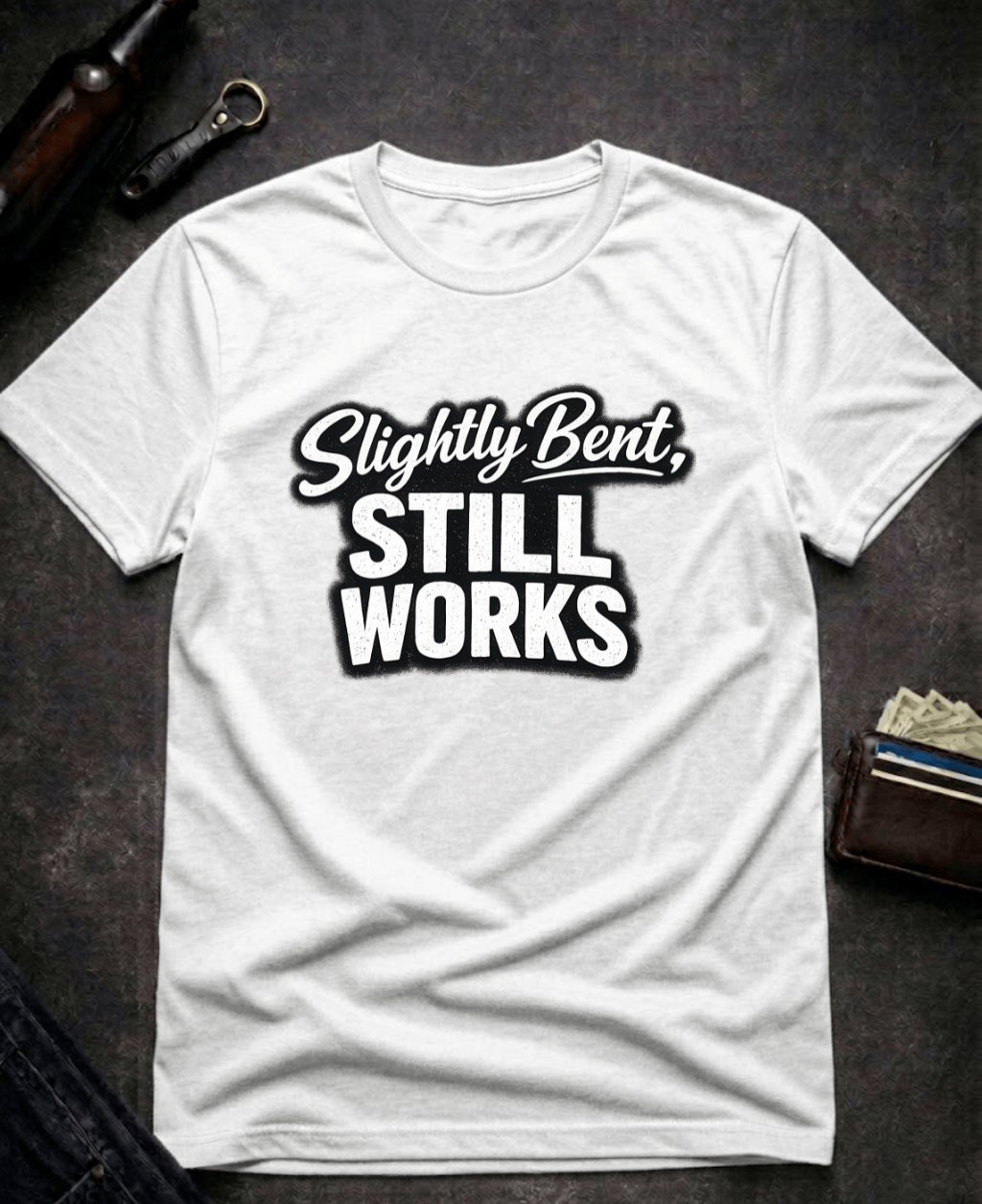 T-Shirt White / S Slightly Bent Still Works Funny T-Shirt Epic Evolution Creations