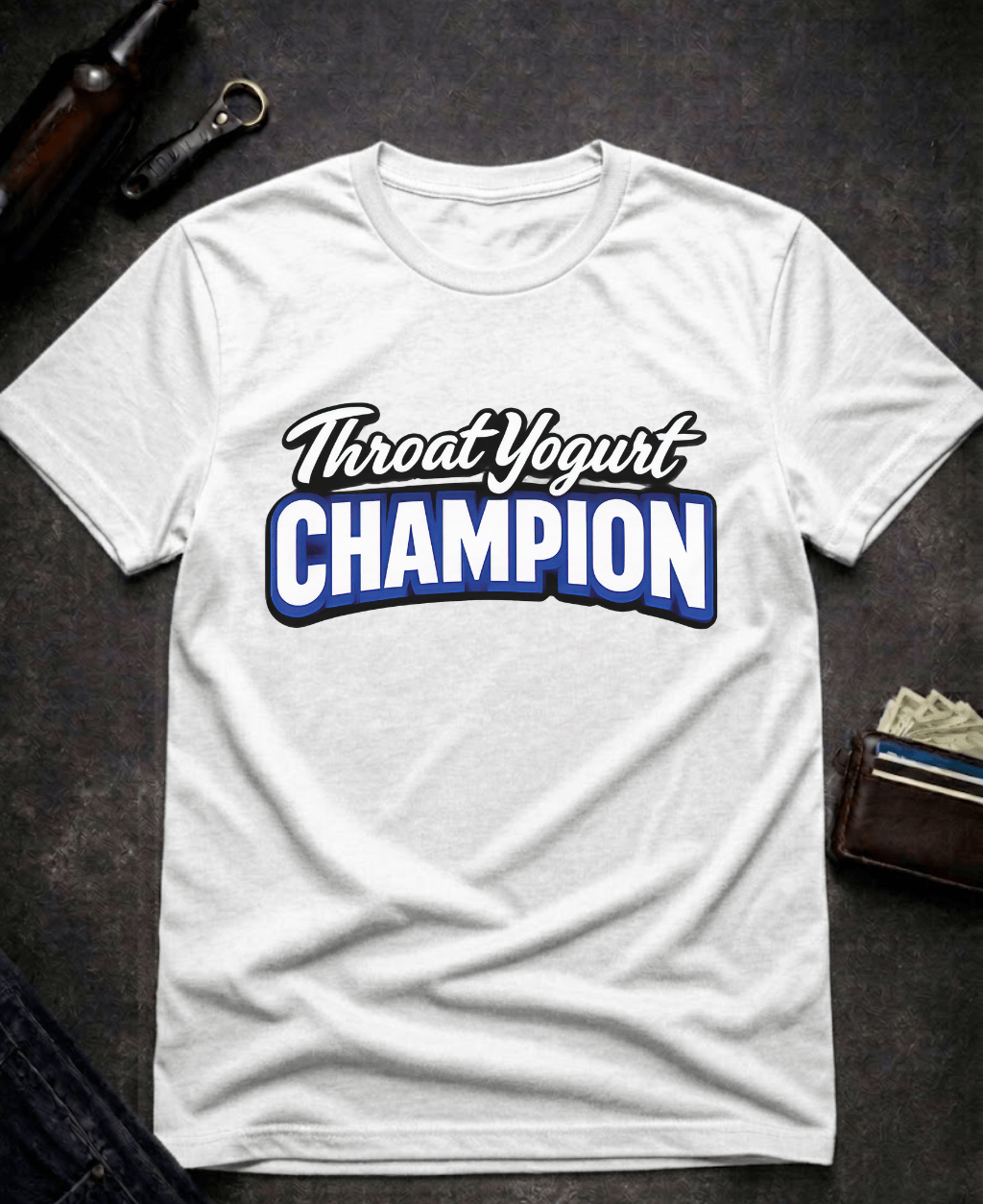 T-Shirt White / S Throat Yogurt Champion Funny Innuendo T-Shirt Epic Evolution Creations
