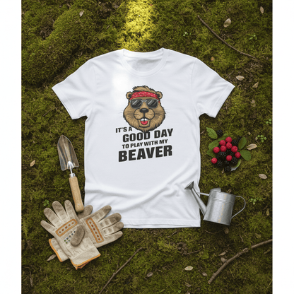 T-Shirt White / XS Funny Play with my Beaver T Shirt Epic Evolution Creations